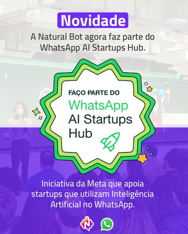 A Natural Bot é um parceiro oficial da Meta e usamos apenas a API oficial do WhatsApp